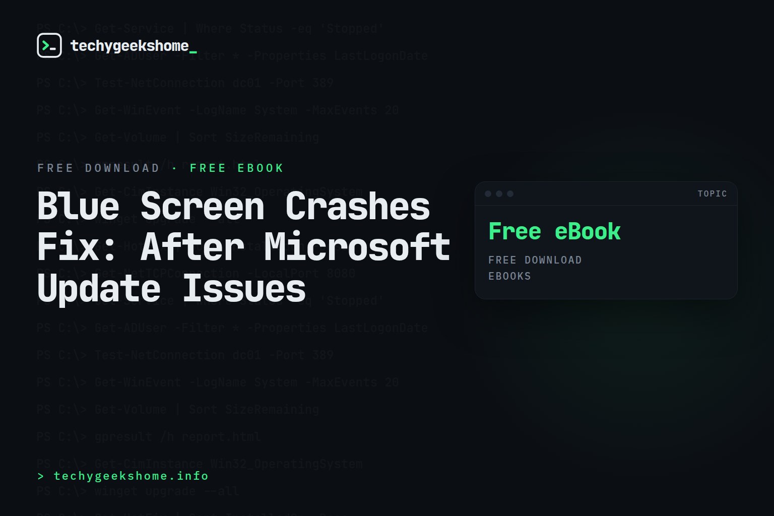Blue Screen Crashes Fix: After Microsoft Update Issues