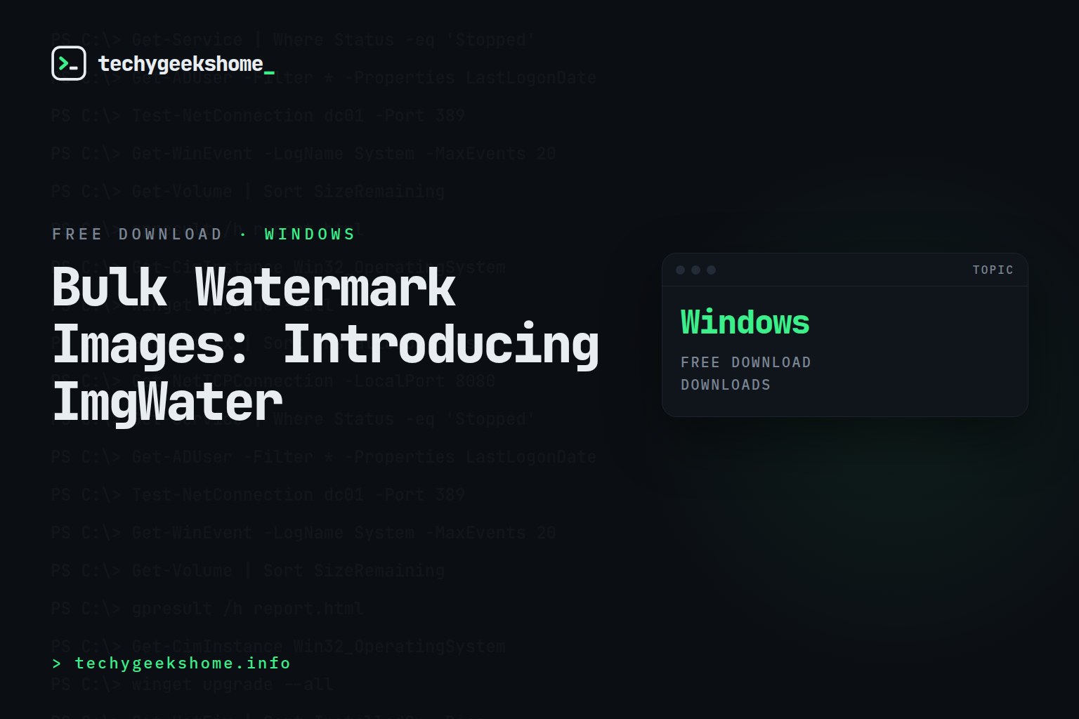 Bulk Watermark Images: Introducing ImgWater