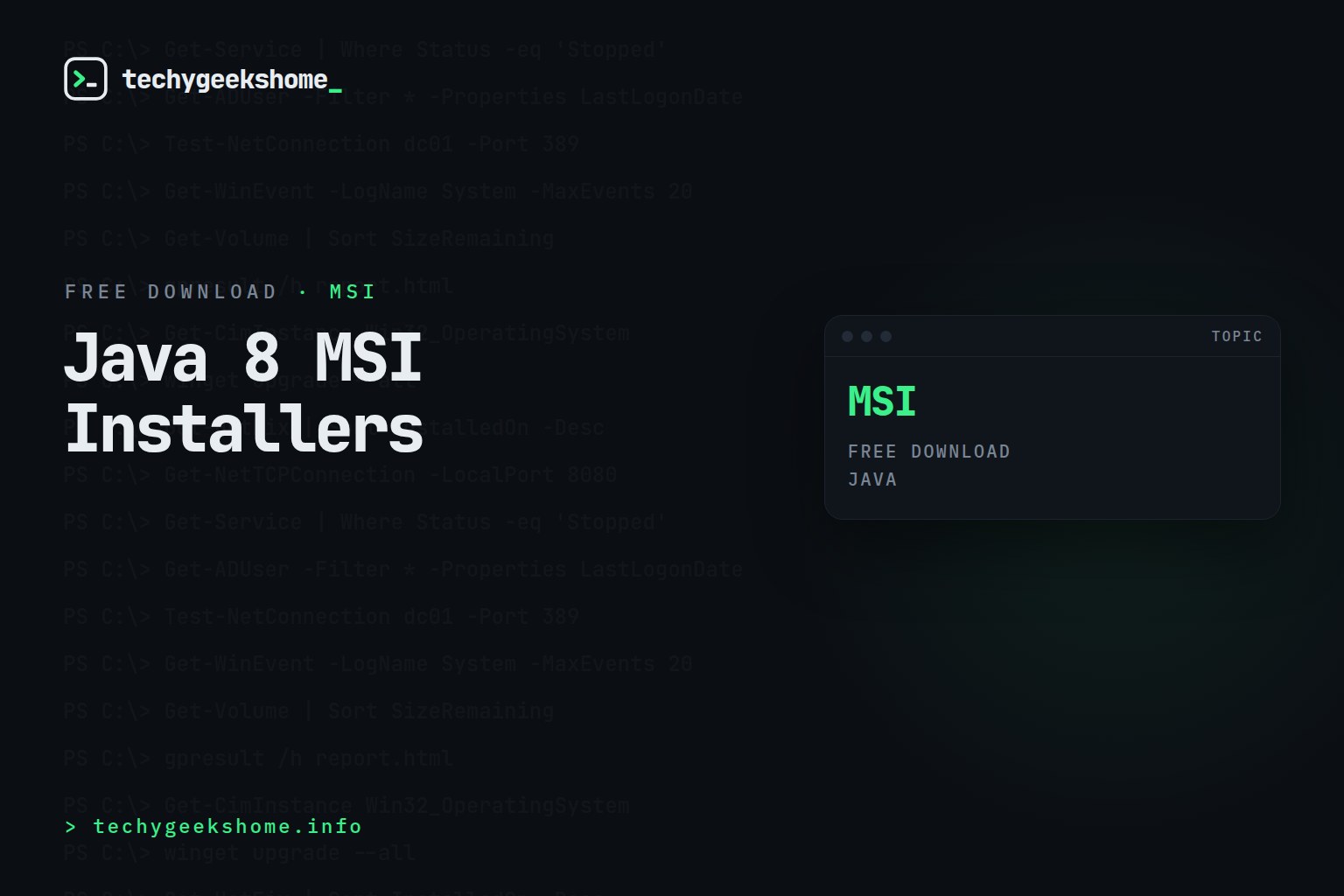 product java 8 msi installers tgh Java 8 MSI Installers