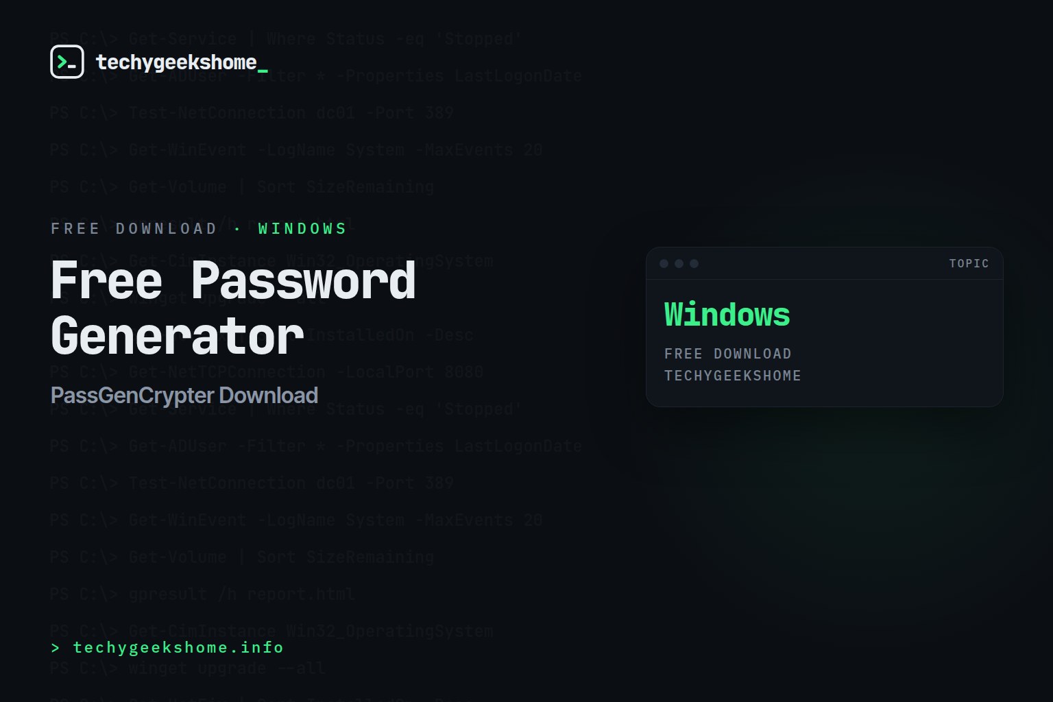 Free Password Generator: PassGenCrypter Download