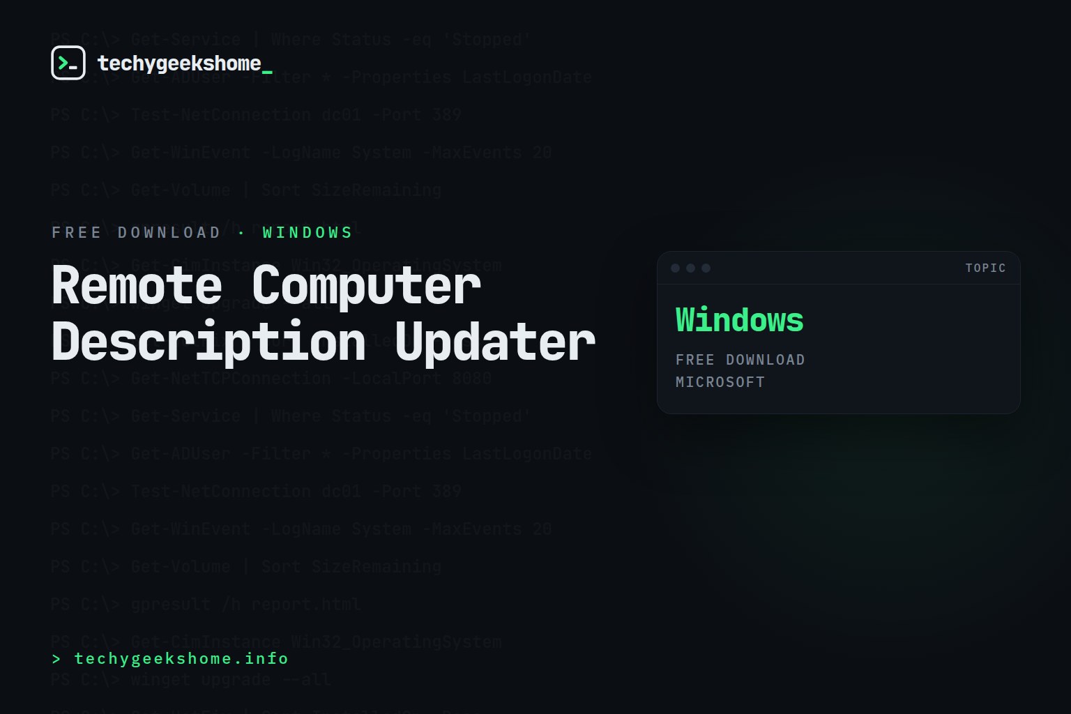 Remote Computer Description Updater
