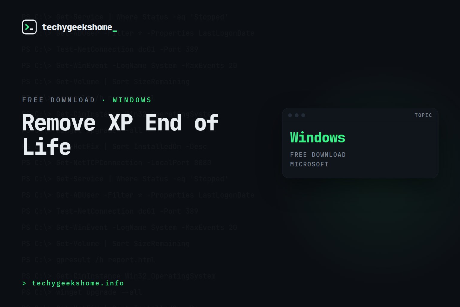 Remove XP End of Life