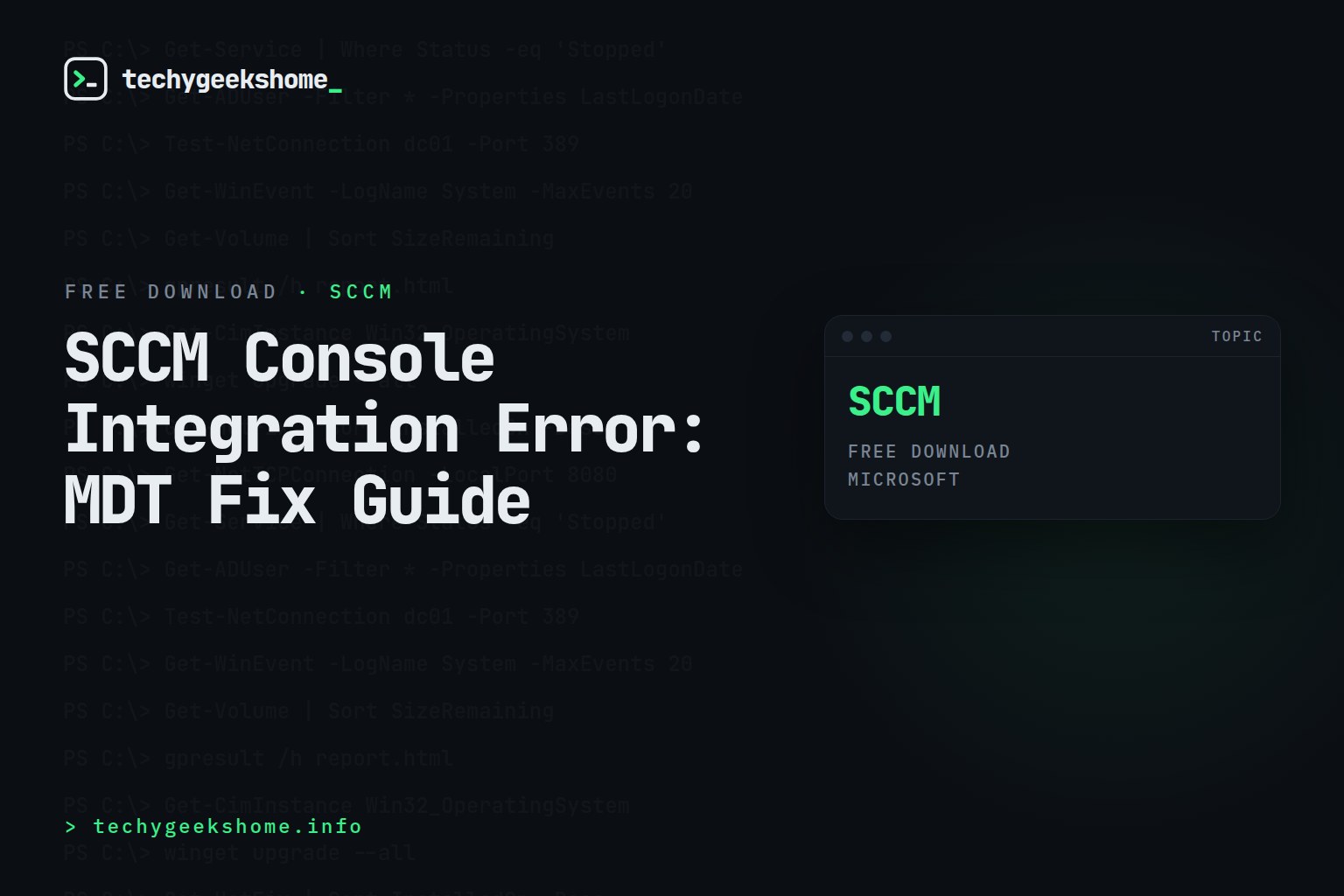 SCCM Console Integration Error: MDT Fix Guide
