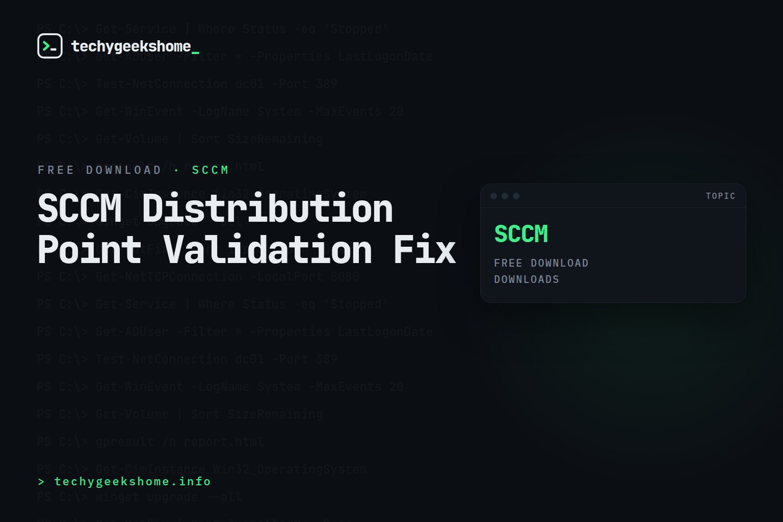 SCCM Distribution Point Validation Fix