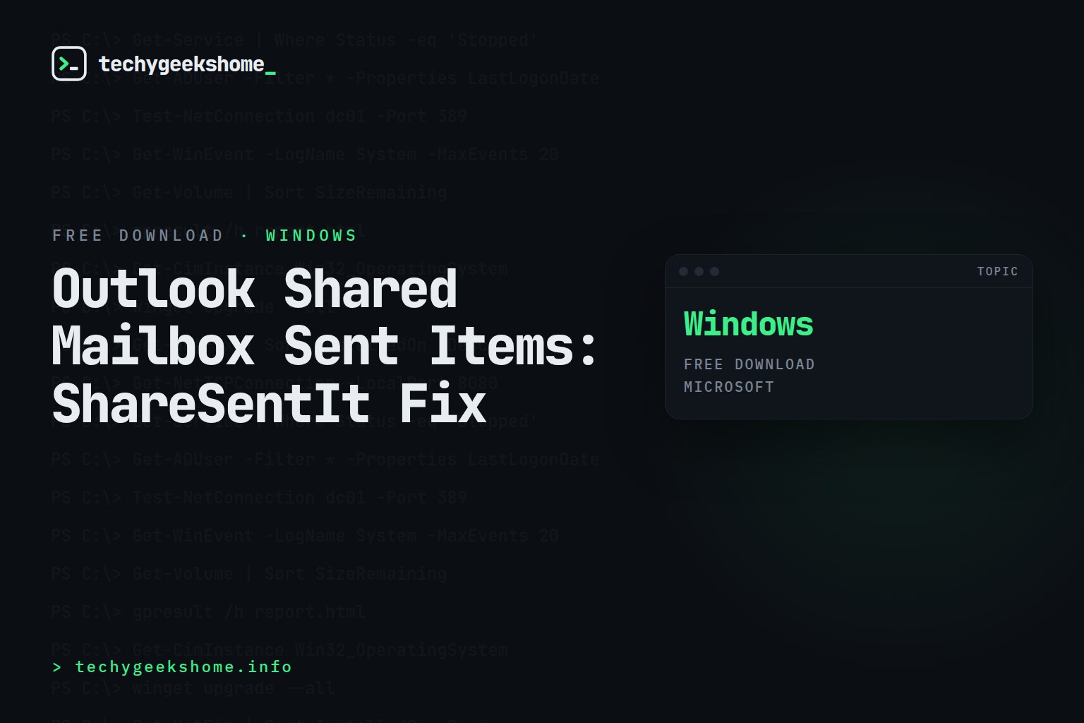 Outlook Shared Mailbox Sent Items: ShareSentIt Fix