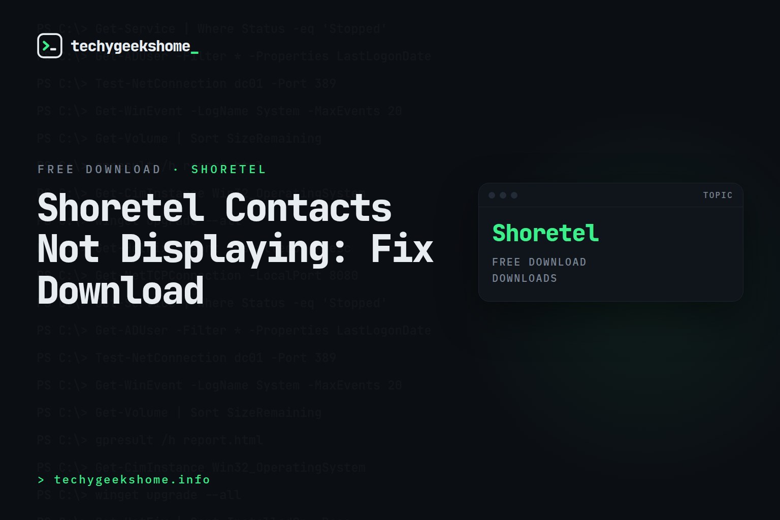 Shoretel Contacts Not Displaying: Fix Download