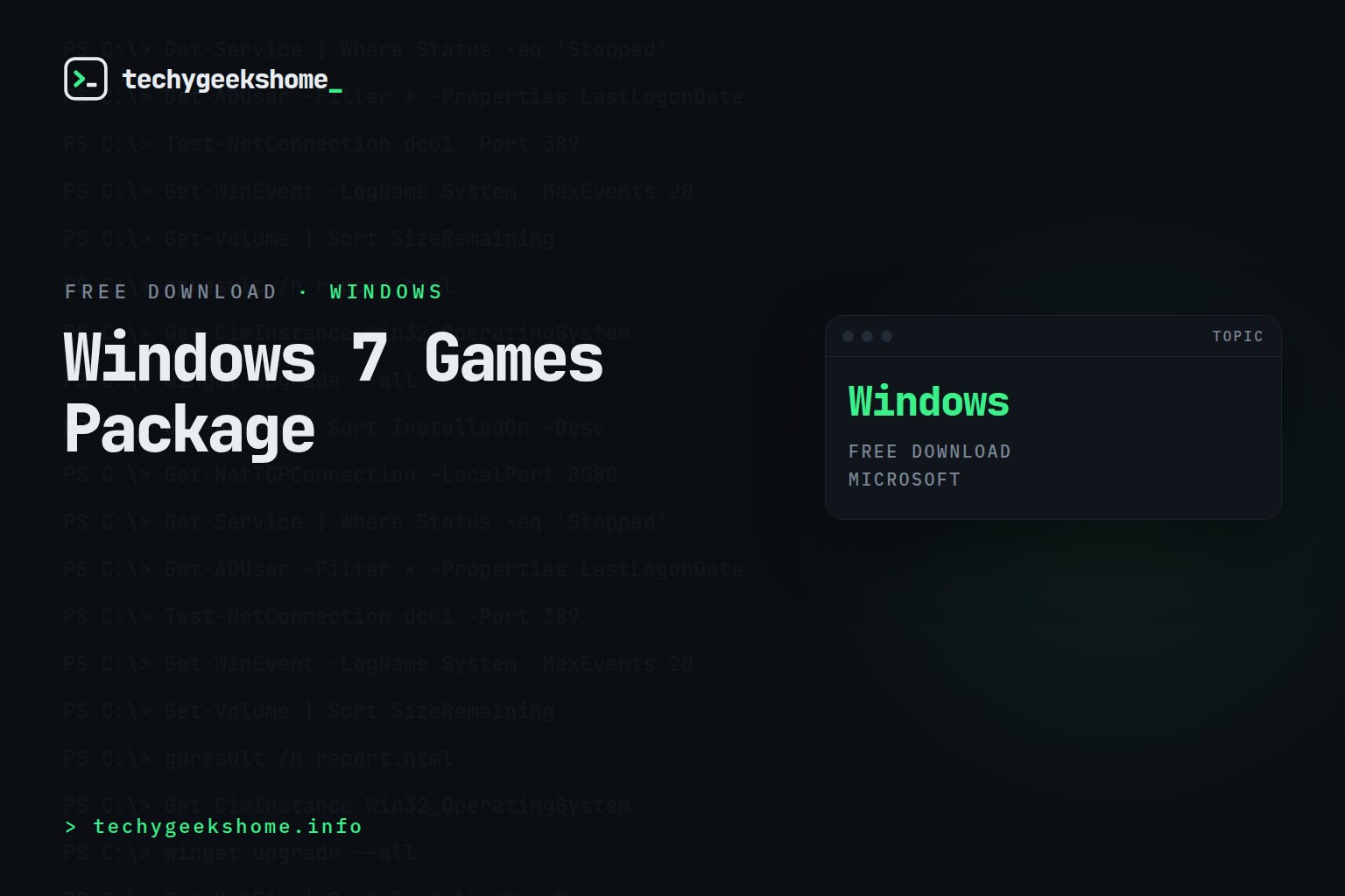 Windows 7 Games Package