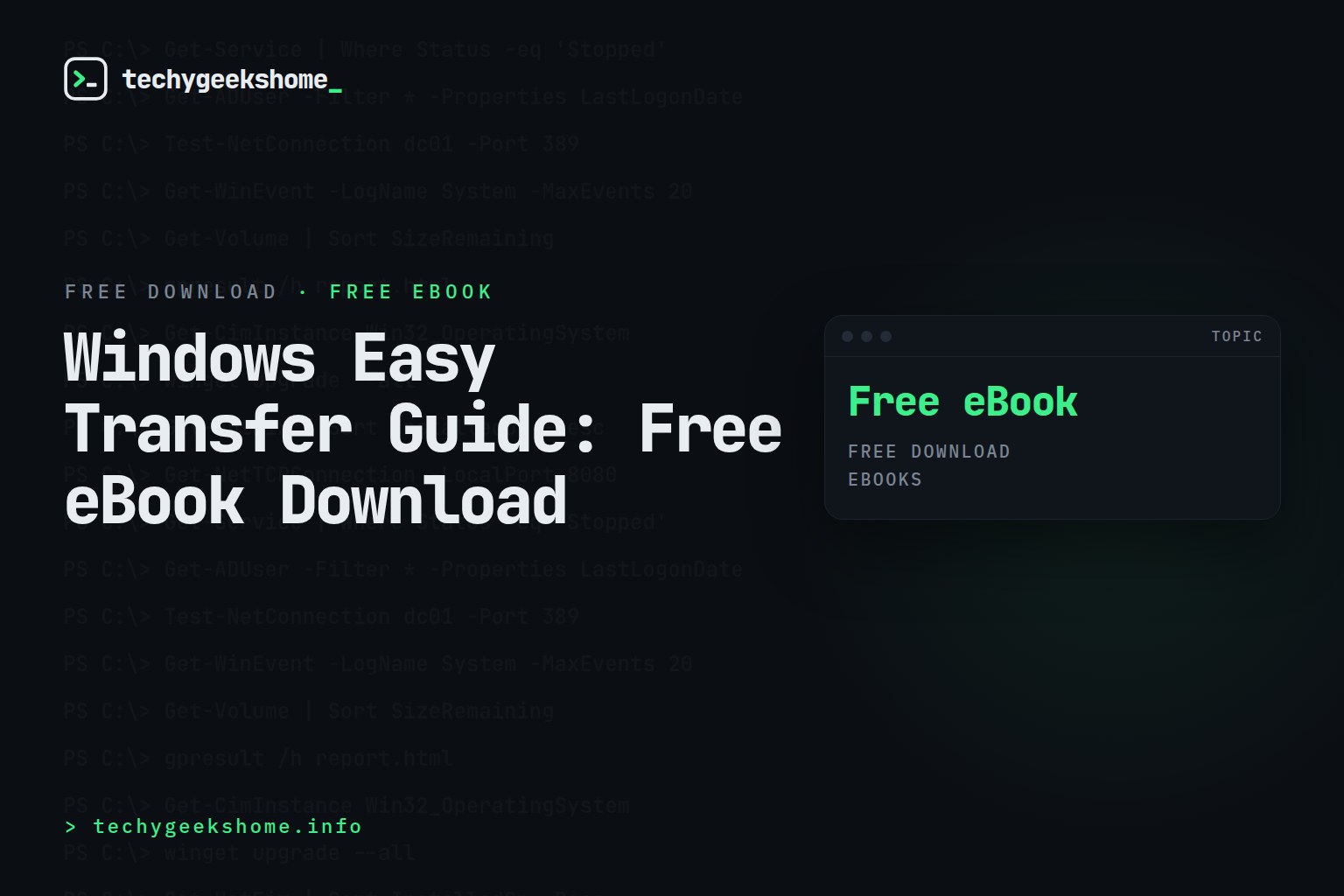 Windows Easy Transfer Guide: Free eBook Download