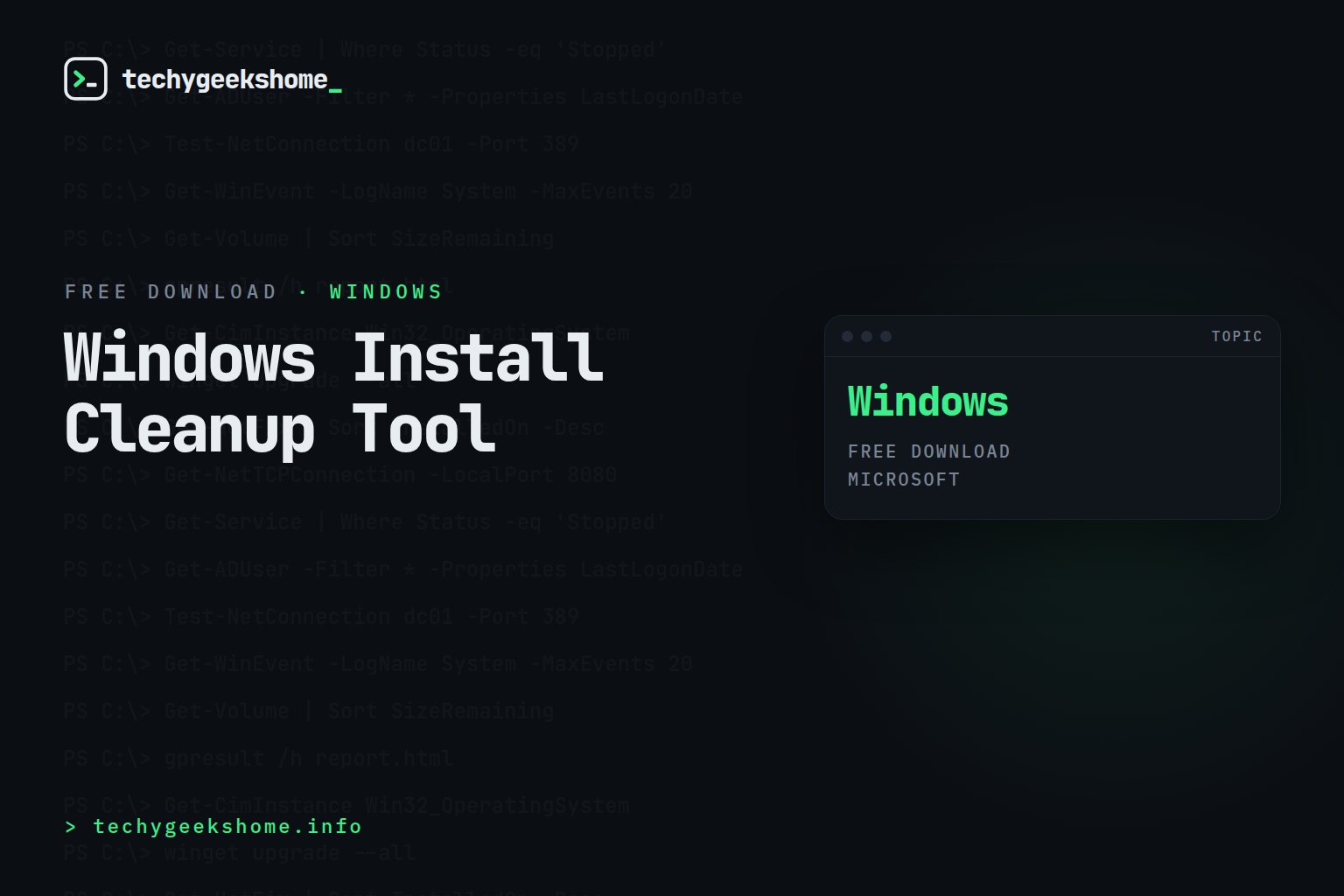 Windows Install Cleanup Tool