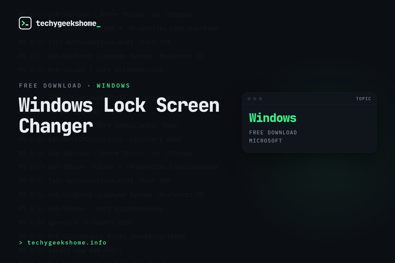 Windows Lock Screen Changer