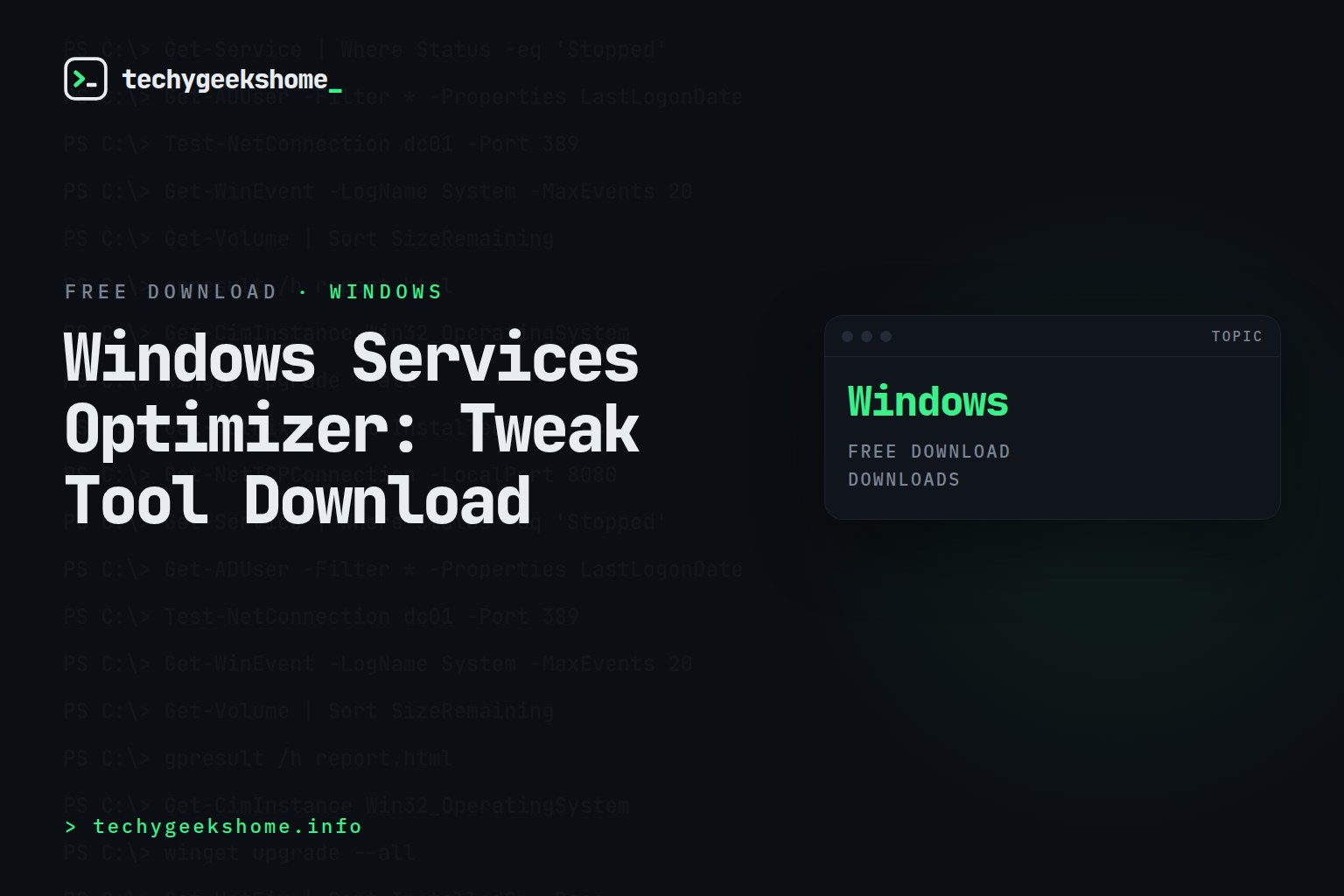 Windows Services Optimizer: Tweak Tool Download