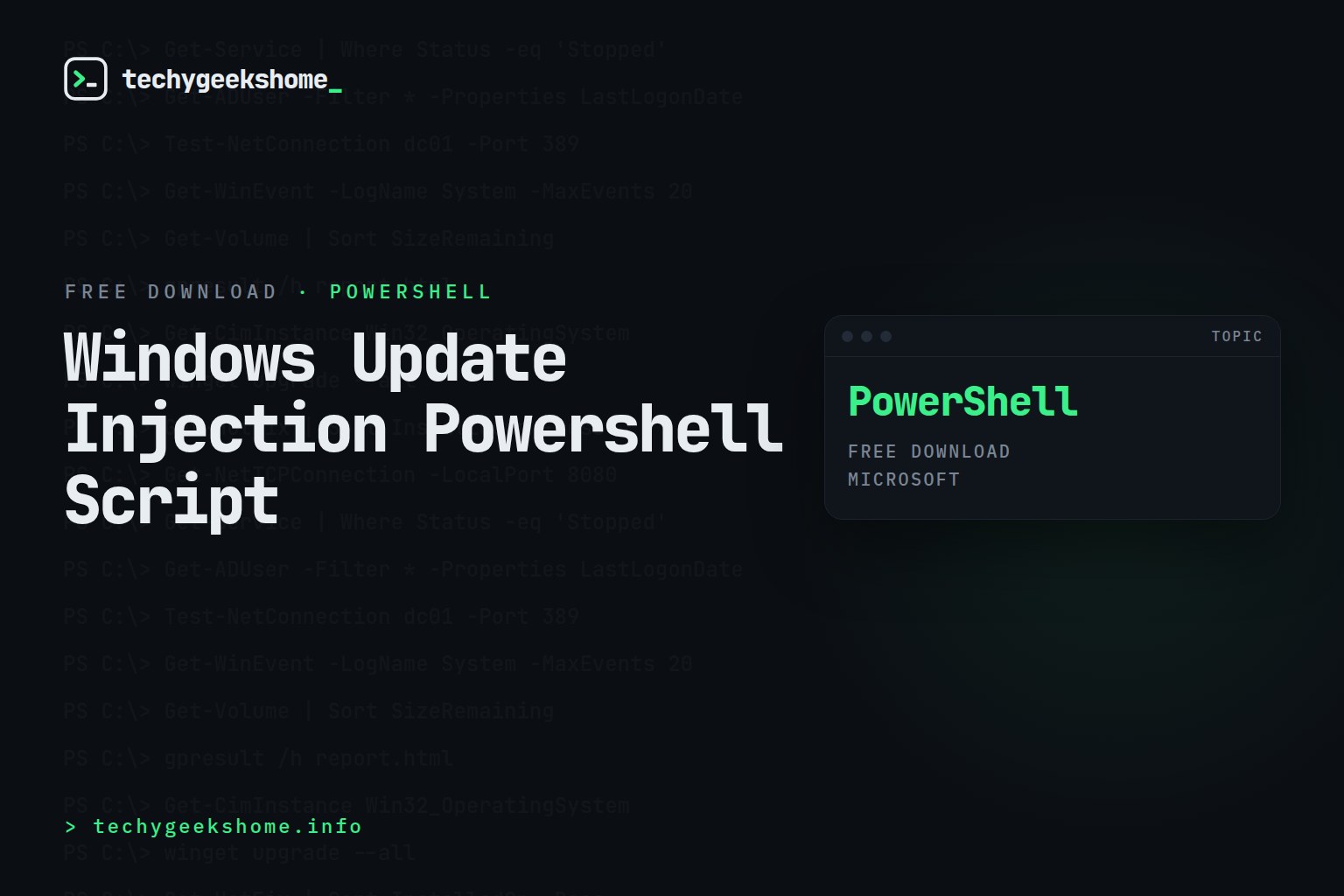 Windows Update Injection Powershell Script