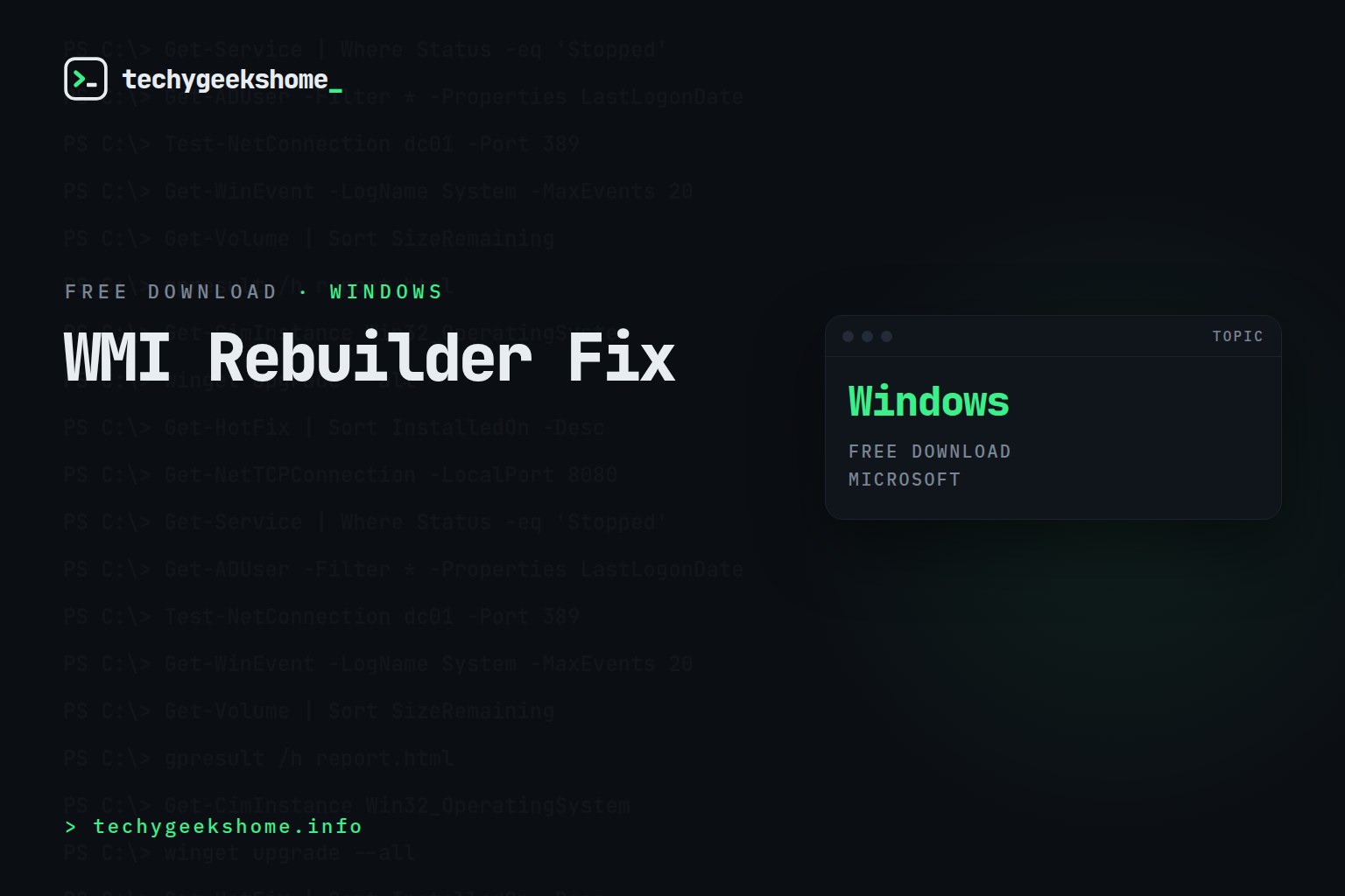 WMI Rebuilder Fix