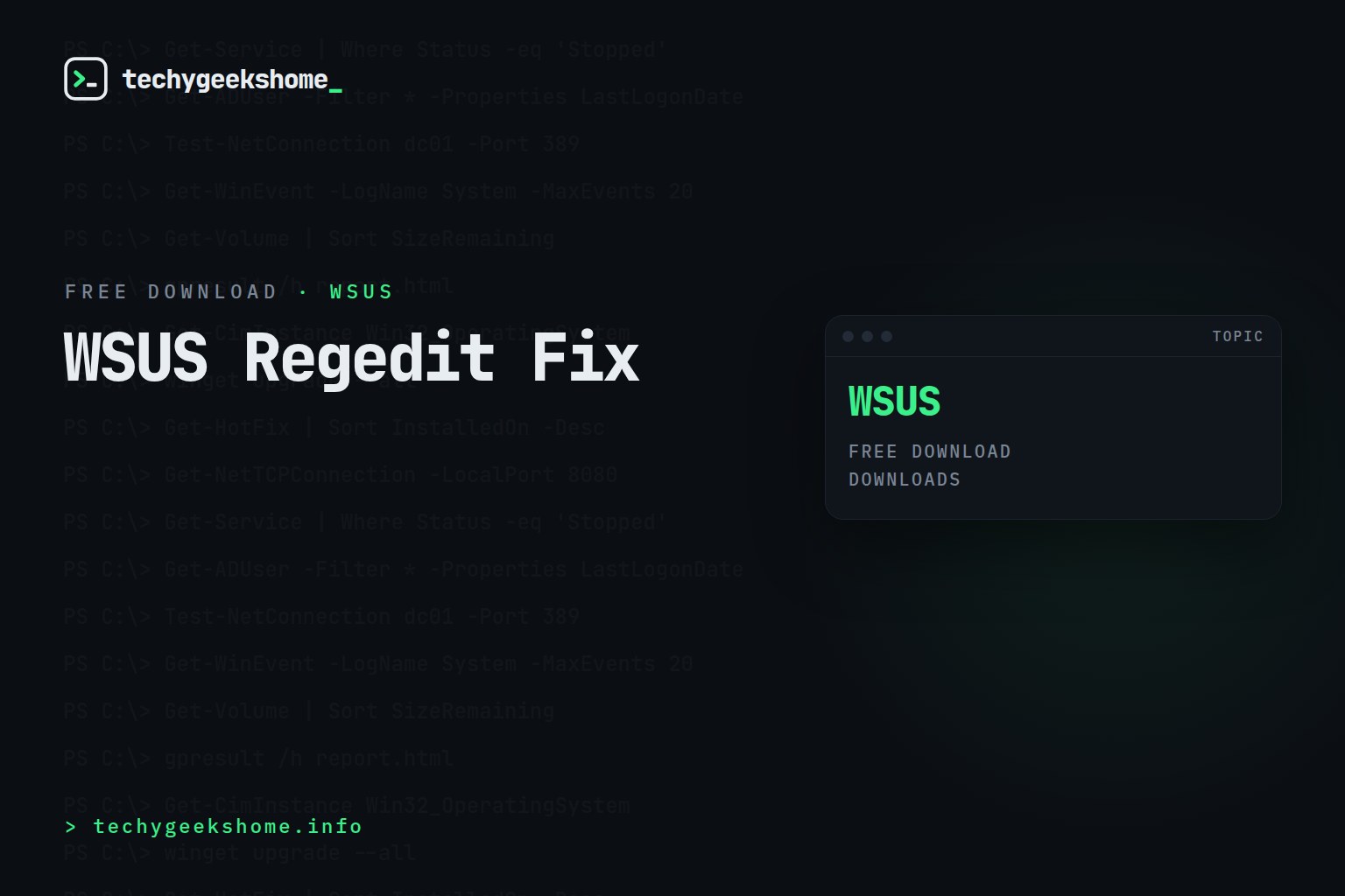 WSUS Regedit Fix