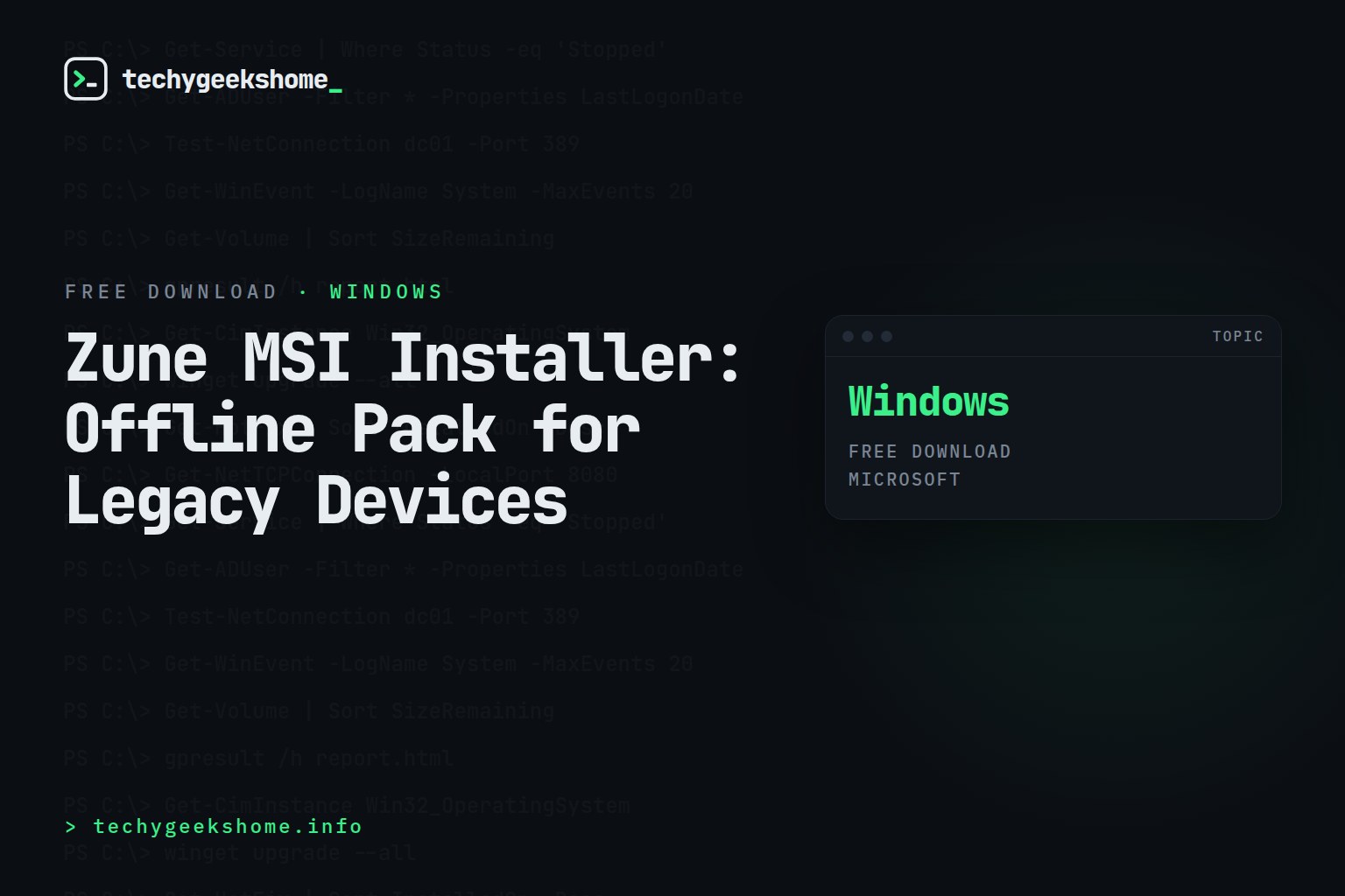 Zune MSI Installer: Offline Pack for Legacy Devices