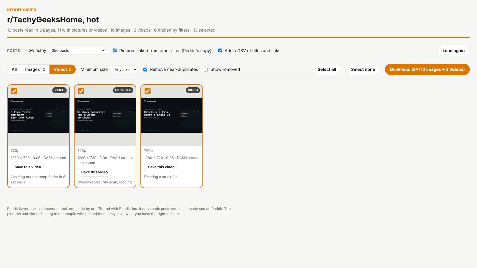 reddit saver videos Switch to just the videos, each with its own Save button