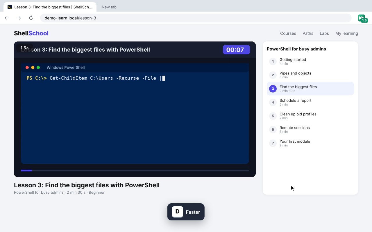speedgeek faster Press D and the speed box shows 1.5x