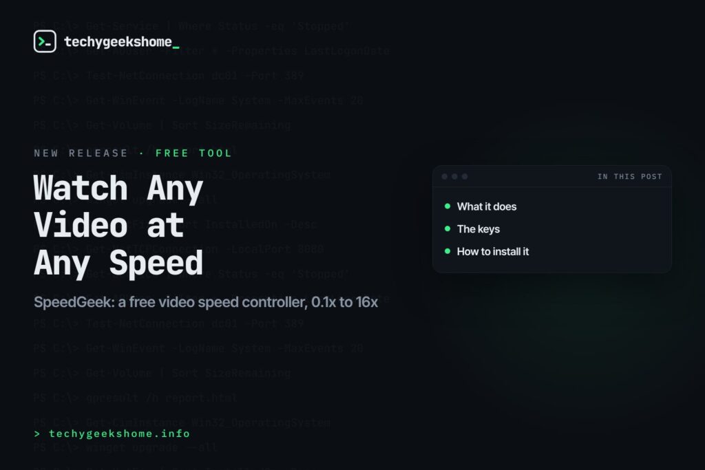 SpeedGeek release