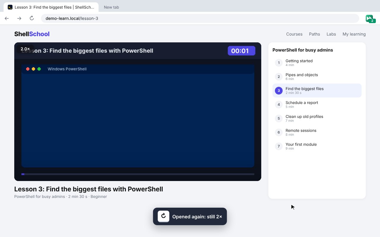 speedgeek remembered Open the page again and it is still at 2x