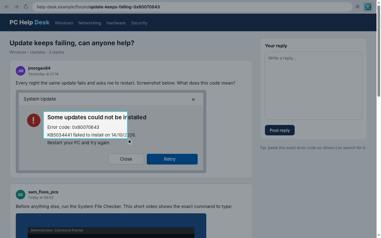 Drag a box around the text